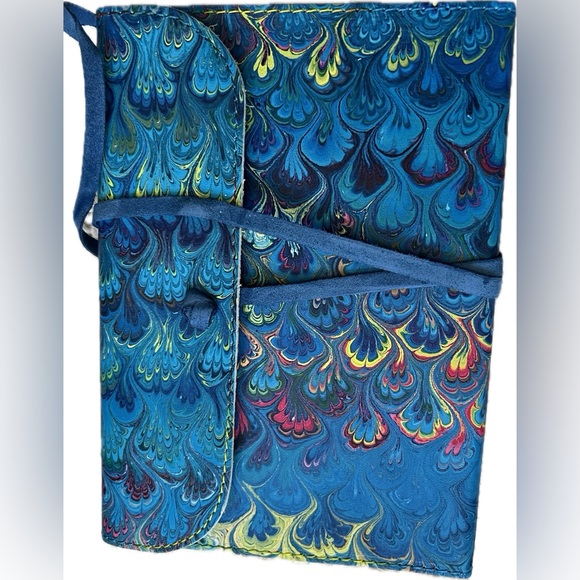 New Papyrus Italian LeatherJournal - Dark Blue Marble - Picture 1 of 4